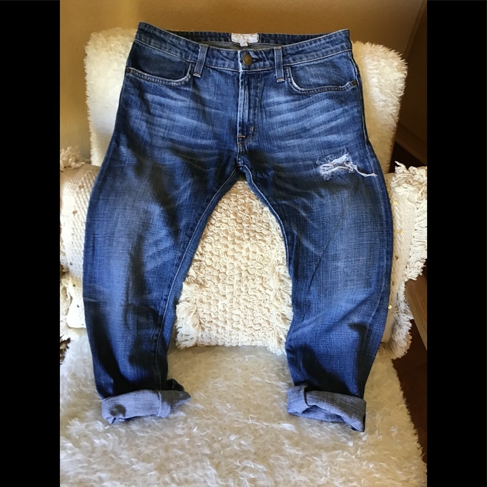 Vintage Current Elliot Cropped Low Rise Boyfriend Jean